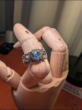 Carolyn Pollack Relios Sterling Silver Fire Opal Ring Size 9